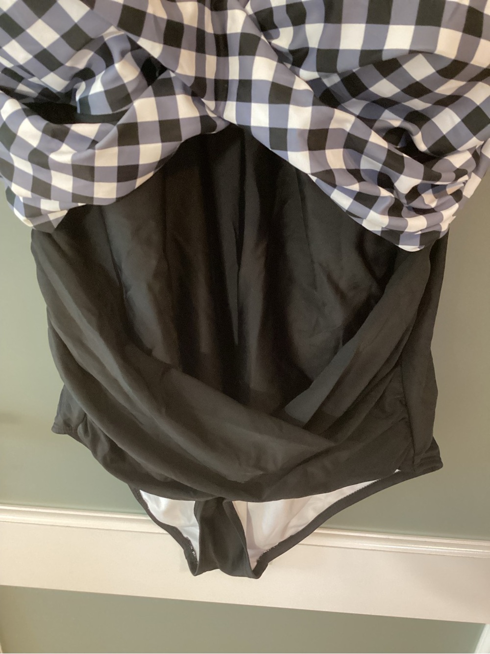 Smismivo Tummy Control Swimsuit One Piece - Gingham/Black - Large - NWT! - Picture 3 of 12